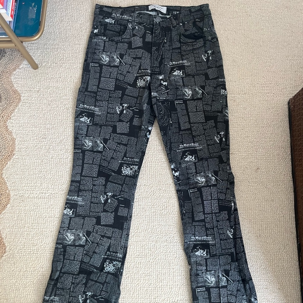 NWOT reformation newspaper print pants